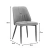 Chair Onyer pakoworld brown-grey pu with black metal leg 48x60x83cm