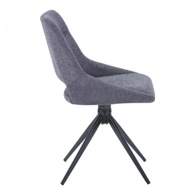 Luciano I pakoworld swivel chair in anthracite fabric-metal leg black 52.5x54x85cm