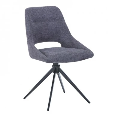 Luciano I pakoworld swivel chair in anthracite fabric-metal leg black 52.5x54x85cm