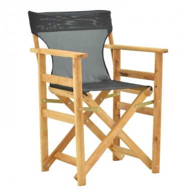 Kompa pakoworld director&#039;s chair, solid beech wood, natural - Nexus dark black fabric