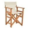 Kompa pakoworld director&#039;s chair, solid beech wood, walnut - Nexus ecrou fabric