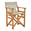 Kompa pakoworld director&#039;s chair, solid beech wood, walnut - Nexus grey-beige fabric