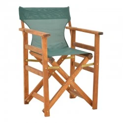 Kompa pakoworld director&#039;s chair, solid beech wood, walnut - Nexus green fabric