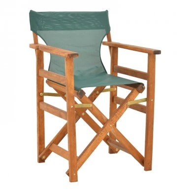 Kompa pakoworld director&#039;s chair, solid beech wood, walnut - Nexus green fabric