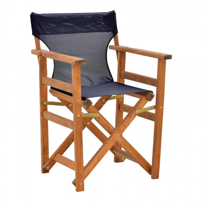 Kompa pakoworld director&#039;s chair, solid beech wood, walnut - Nexus black fabric