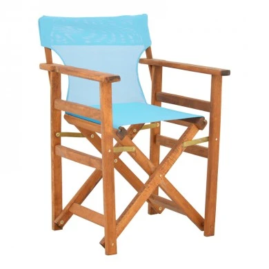 Kompa pakoworld director&#039;s chair walnut  solid beech wood and turqoise fabric