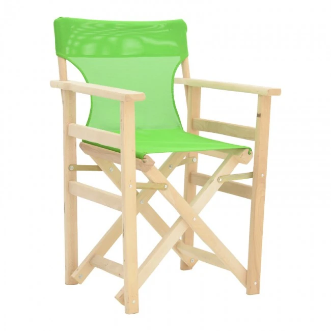 Kompa pakoworld director&#039;s chair  inpainted wood color solid beech wood and green fabric