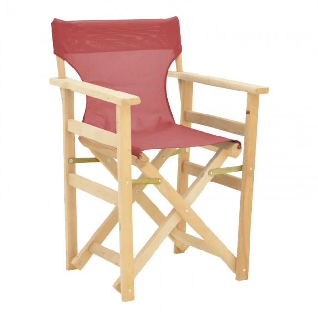 Kompa pakoworld director&#039;s chair  inpainted wood color solid beech wood and burgundy red fabric