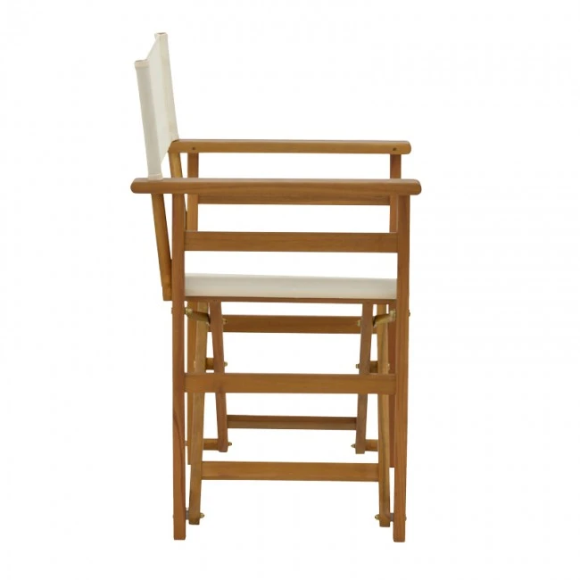 Director armchair Bistrual pakoworld acacia wood natural-white cloth