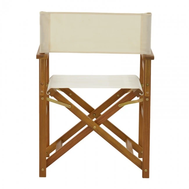 Director armchair Bistrual pakoworld acacia wood natural-white cloth