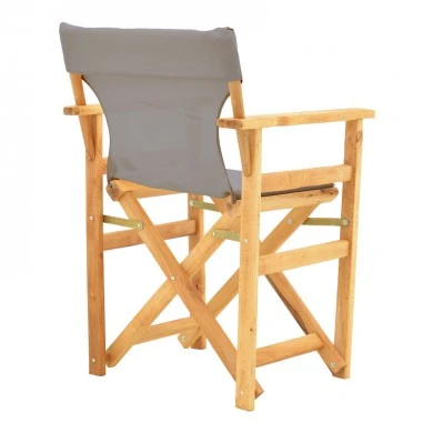 Kompa pakoworld director&#039;s chair, solid beech wood, natural - Nexus grey fabric