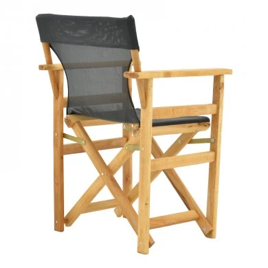 Kompa pakoworld director&#039;s chair, solid beech wood, natural - Nexus dark black fabric