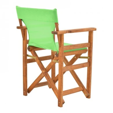 Kompa pakoworld director&#039;s chair walnut  solid beech wood and green fabric
