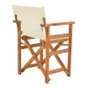 Kompa pakoworld director&#039;s chair, solid beech wood, walnut - Nexus ecrou fabric