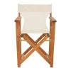 Kompa pakoworld director&#039;s chair, solid beech wood, walnut - Nexus ecrou fabric