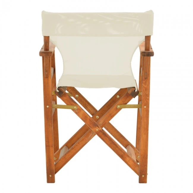 Kompa pakoworld director&#039;s chair, solid beech wood, walnut - Nexus ecrou fabric