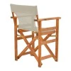 Kompa pakoworld director&#039;s chair, solid beech wood, walnut - Nexus grey-beige fabric