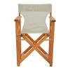 Kompa pakoworld director&#039;s chair, solid beech wood, walnut - Nexus grey-beige fabric