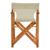 Kompa pakoworld director&#039;s chair, solid beech wood, walnut - Nexus grey-beige fabric