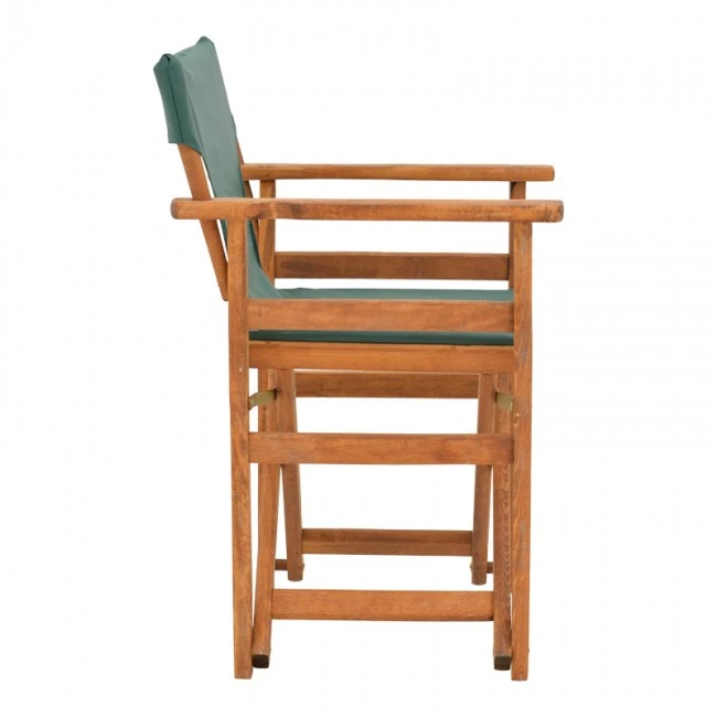 Kompa pakoworld director&#039;s chair, solid beech wood, walnut - Nexus green fabric