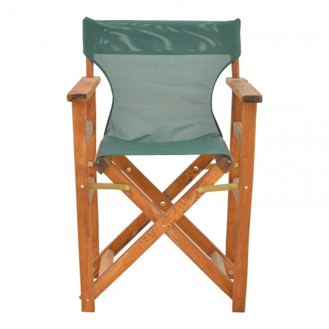 Kompa pakoworld director&#039;s chair, solid beech wood, walnut - Nexus green fabric