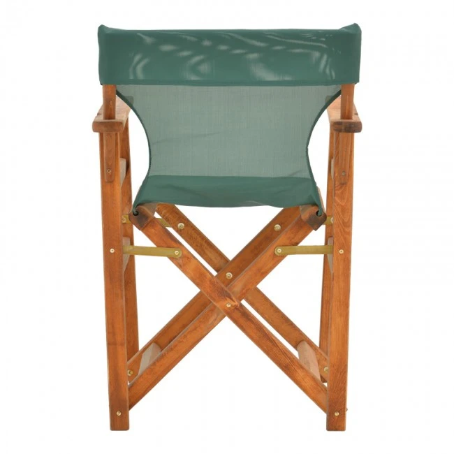 Kompa pakoworld director&#039;s chair, solid beech wood, walnut - Nexus green fabric