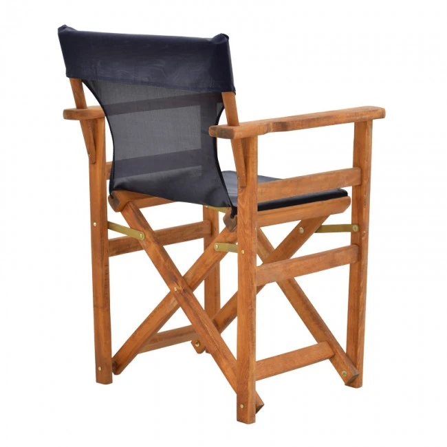 Kompa pakoworld director&#039;s chair, solid beech wood, walnut - Nexus black fabric