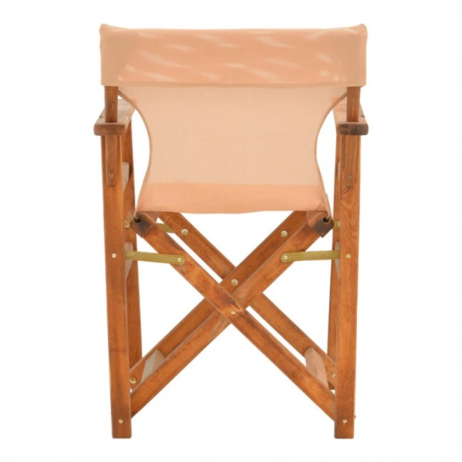 Kompa pakoworld director&#039;s chair, solid beech wood, walnut - Nexus beige fabric