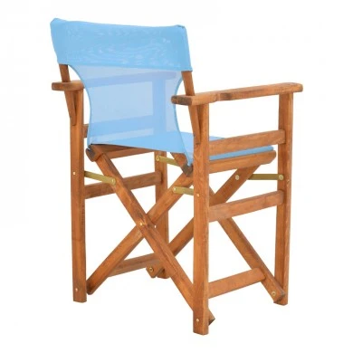 Kompa pakoworld director&#039;s chair walnut  solid beech wood and turqoise fabric