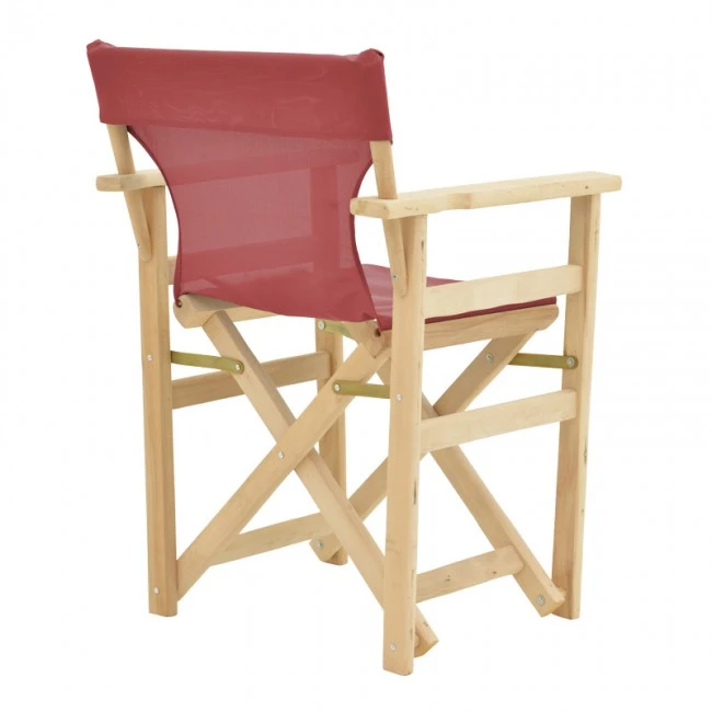 Kompa pakoworld director&#039;s chair  inpainted wood color solid beech wood and burgundy red fabric