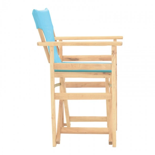 Kompa pakoworld director&#039;s chair  inpainted wood color solid beech wood and turqoise fabric