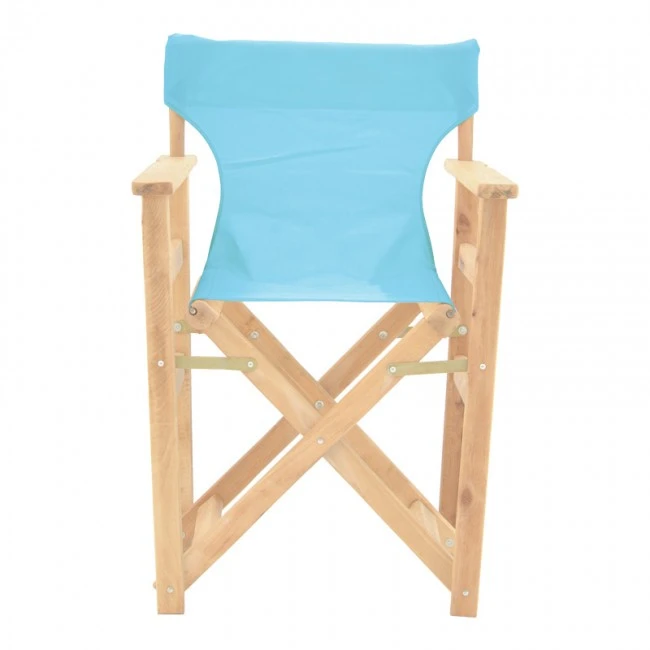 Kompa pakoworld director&#039;s chair  inpainted wood color solid beech wood and turqoise fabric