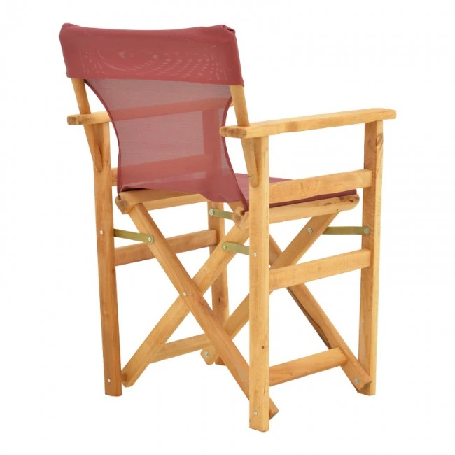 Kompa pakoworld director&#039;s chair natural color solid beech wood and burgundy red fabric