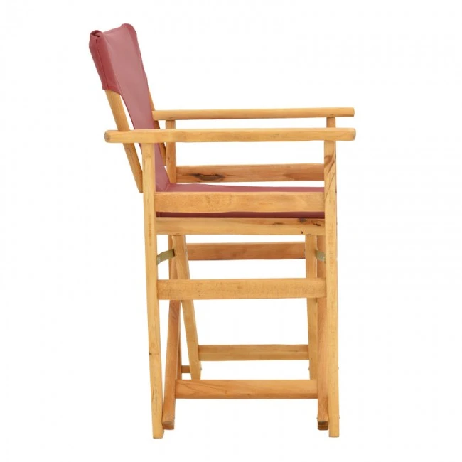 Kompa pakoworld director&#039;s chair natural color solid beech wood and burgundy red fabric