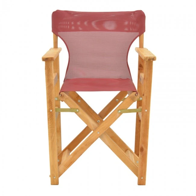 Kompa pakoworld director&#039;s chair natural color solid beech wood and burgundy red fabric