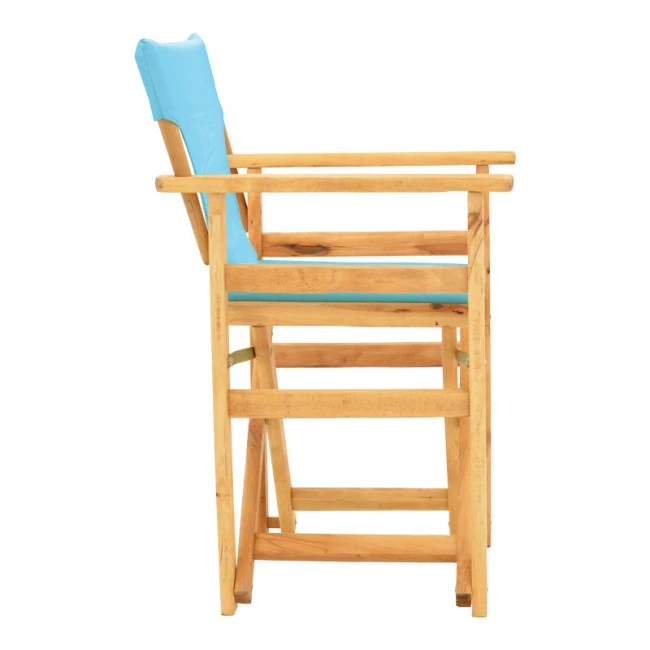 Kompa pakoworld director&#039;s chair natural color solid beech wood and turqoise fabric