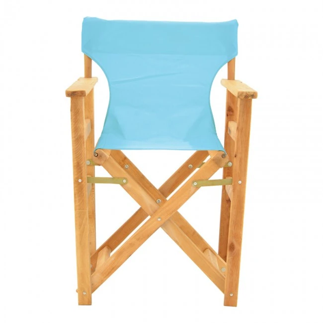 Kompa pakoworld director&#039;s chair natural color solid beech wood and turqoise fabric