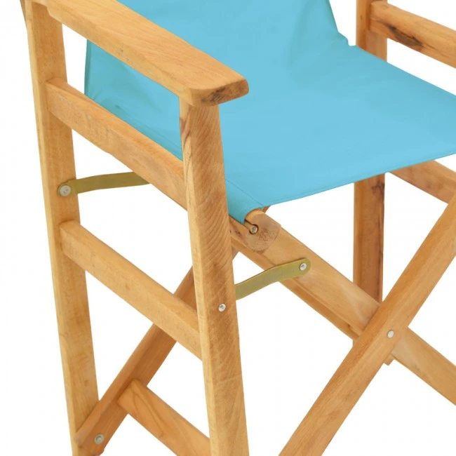 Kompa pakoworld director&#039;s chair natural color solid beech wood and turqoise fabric