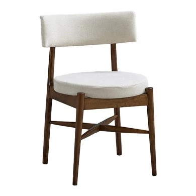 Καρέκλα Raudi pakoworld rubberwood σε καρυδί-εκρού απόχρωση 45.5x45.5x81εκ