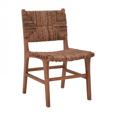 Refane pakoworld chair natural color teak wood and straw 50x58x85cm