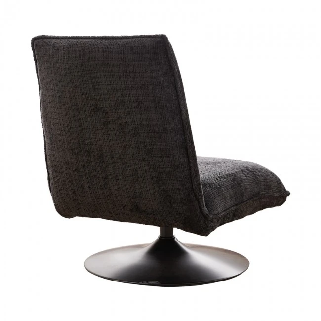 Rotating chair Remona pakoworld dark grey fabric-black metal 63x80x80εκ
