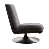 Rotating chair Remona pakoworld dark grey fabric-black metal 63x80x80εκ
