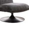 Rotating chair Remona pakoworld dark grey fabric-black metal 63x80x80εκ