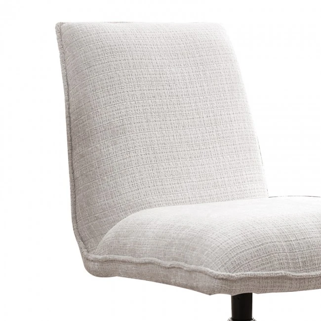 Rotating chair Remona pakoworld cream fabric-chrome legs 63x80x80εκ