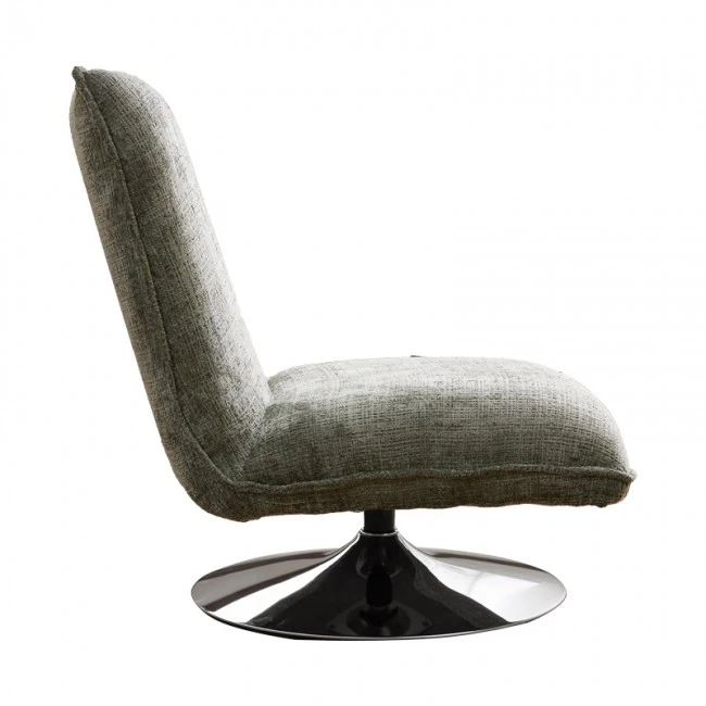 Rotating chair Remona pakoworld green fabric-chrome legs 63x80x80εκ