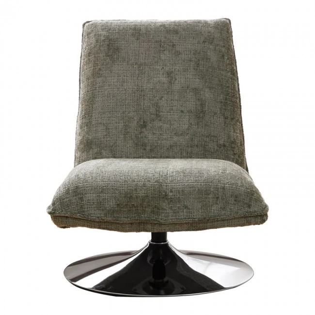 Rotating chair Remona pakoworld green fabric-chrome legs 63x80x80εκ
