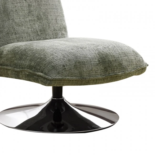Rotating chair Remona pakoworld green fabric-chrome legs 63x80x80εκ