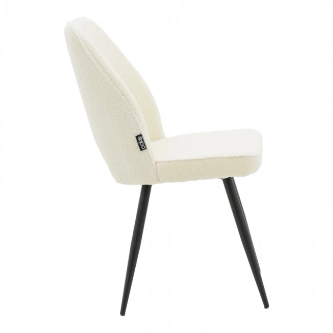 Renish pakoworld chair bouclé ecru-metallic black leg 61x47x91.5cm