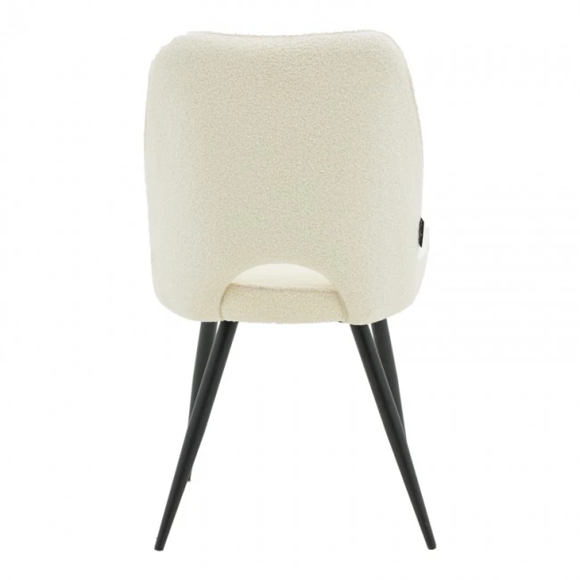 Renish pakoworld chair bouclé ecru-metallic black leg 61x47x91.5cm