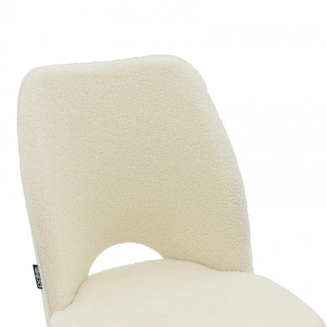 Renish pakoworld chair bouclé ecru-metallic black leg 61x47x91.5cm